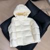 Pinghu down jacket women's winter white duck down thickened short removable hooded sweet small fresh versatile jacket