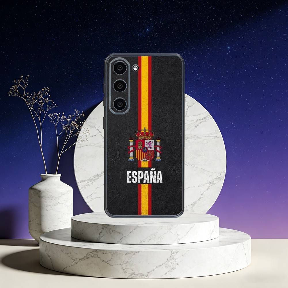 Spanish National Flag Phone Case For Samsung Galaxy A73,A72,A71,A70,A53,A52,A51,Others Soft Black Cover