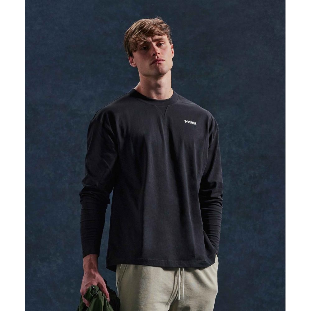 

GYMSHARK Rest Day Sweats Футболка с длинным рукавом, черная A3A4C BBBB XS