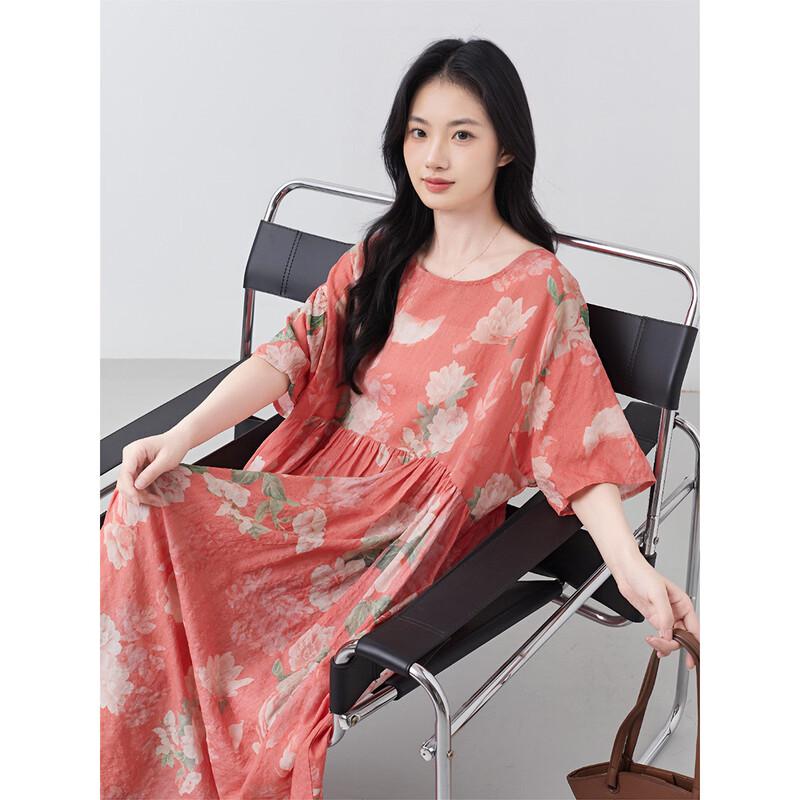 Aiyilian Women s Retro Printed Summer Vacation Dress