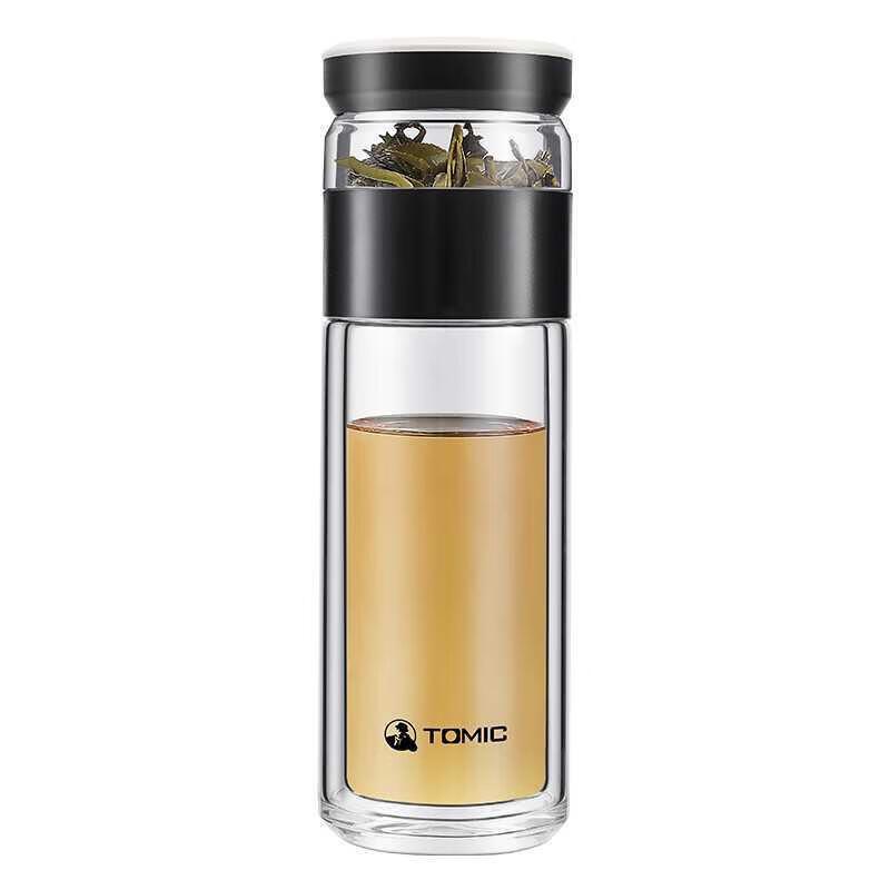 TOMIC Tea Infuser Double-Layer Glass Mug