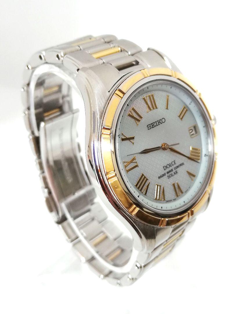 

[USED] Radio-controlled solar watch, rare, Seiko Dolce 7B22-0AE0