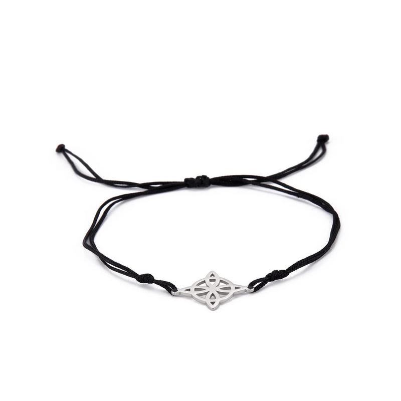 Unisex Adjustable Classic Witch Knot Bracelet - Black & Red Woven Rope