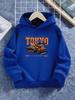 Tokyo Drift Racing Kids Hoodie - Cool Street Style Car Print Autumn/Winter Warm Fleece Casual Everyday Versatile Hoodie