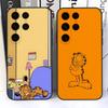Cute Cat G-GarfieldS For Samsung S25,S24,Ultra,S20,S30,Plus,S22,S23,Ultra,Plus,5G Black Silicone Soft Case