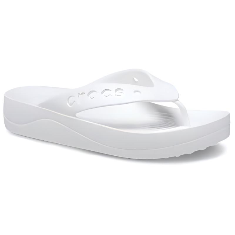 Crocs Baya Platform Flip Comfortable Cut-out Non-Slip Flip Women's White