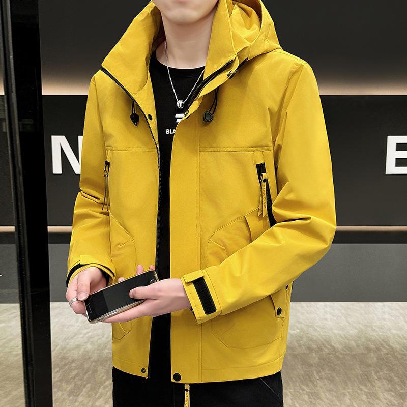 Spring and Autumn Jacket Men's Trend Hooded Jacket Fashion Casual Thin Outdoor Windproof Trendy Brand Top Jacket