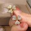 925 Silver Wild Temperament Clover Zircon Earrings Gold Ladies Wedding Engagement Jewelry Party Birthday Gift