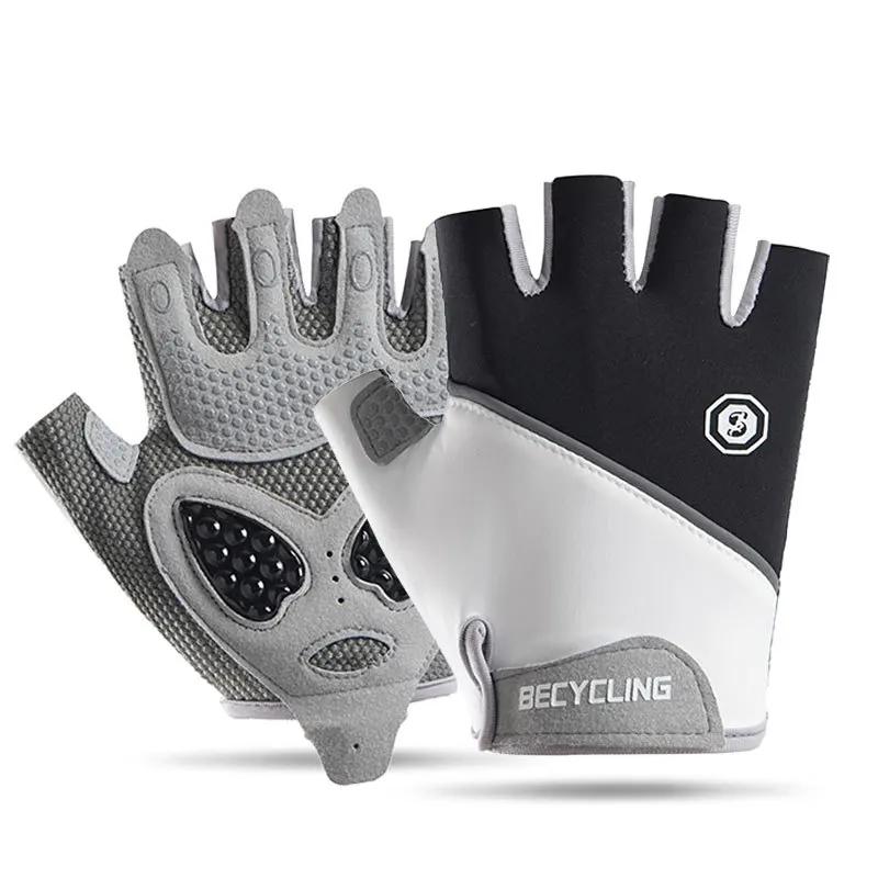 Fitness Cycling Gloves Outdoor Sports Training Golf Silicone Anti-slip Wear-resistant Ice Silk Breathable Half Finger