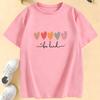 Be Kind Love Heart Colorful T Shirts Short Sleeve Kids Children's T-shirt Boys Girls Summer Spring Casual Top Tee Shirt
