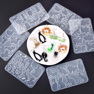 Cute Cat Butterfly Animal Earring Keychain  Epoxy Resin Silicone Mold DIY Spider Snake Pendant Jewelry Making Decoration Crafts