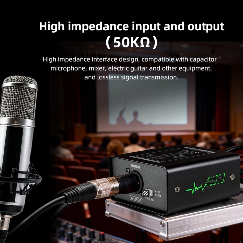 2 Channel Independent Isolation Audio Signal Isolator Noise Isolator Device for Recording Studio