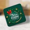 Merry Christmas Green Printed Ceramic Coffee Cup Mug With Coaster Gift For Christmas Best Gift 325 Ml