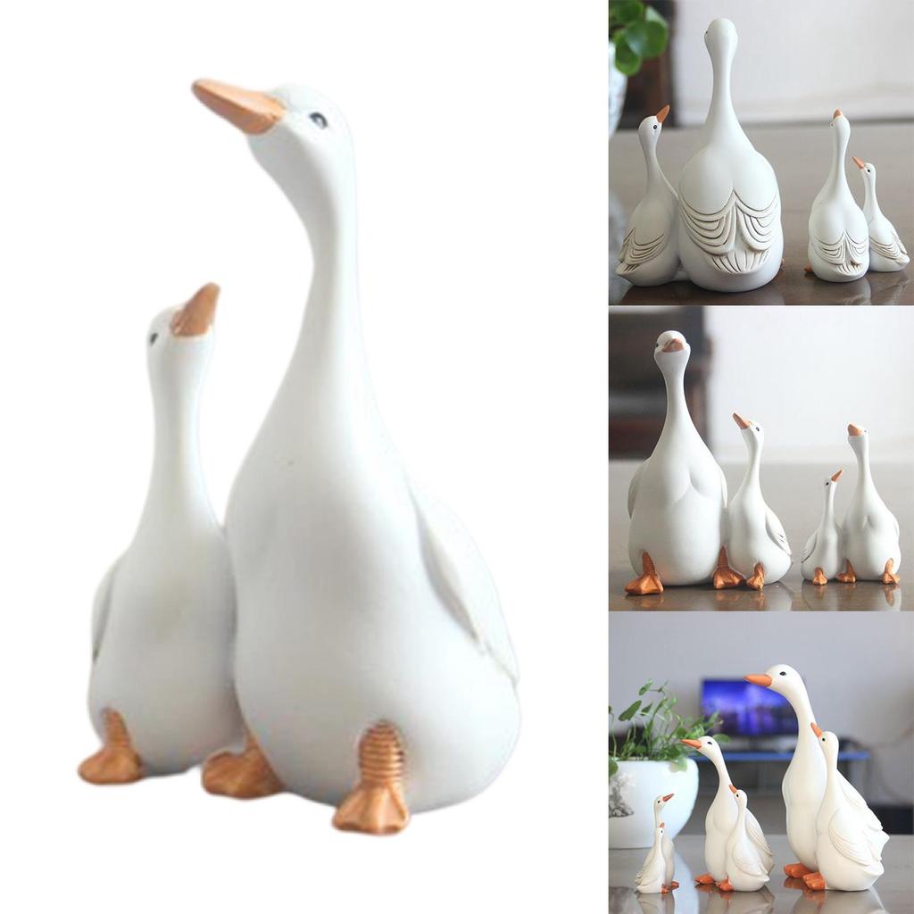 Mother Son Ducks Resin Statue Crafts Art Figures Waterproof Statue Sculpture