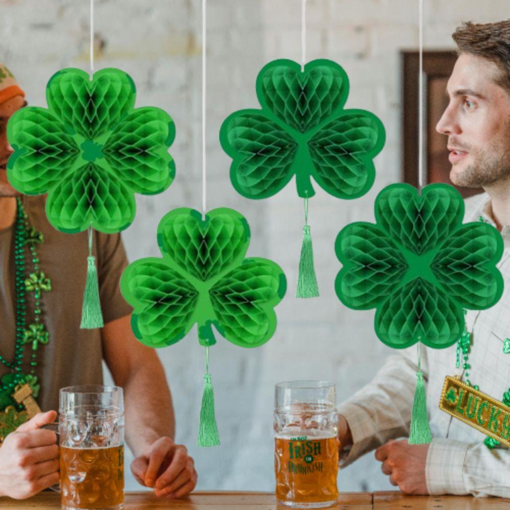 

4pcs 3D Irish Honeycomb Hanging Ornament Happy St. Patrick s Day Decor Festival Party Decoration Style 2