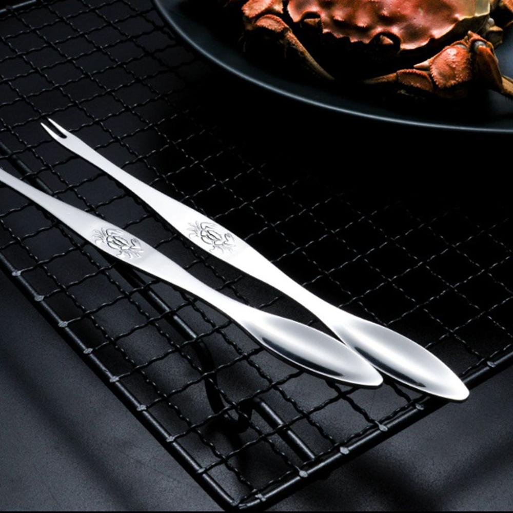 Crab and Lobster Thin Double Headed Seafood Utensils Crab Picking Tools Lobster Spoons Crab Fork