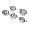5pcs Stainless Steel Cookware Pots Stockpot Saucepans with Glass Lids Dual Handles for Kitchen Cooking