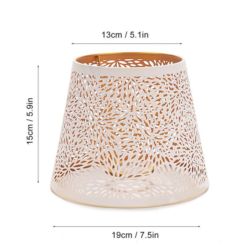 Lamp Cover Carved Flower Pattern Modern Style Easy Installation E27 White/Black Iron Lamp Shade for Home Bedroom Living Room