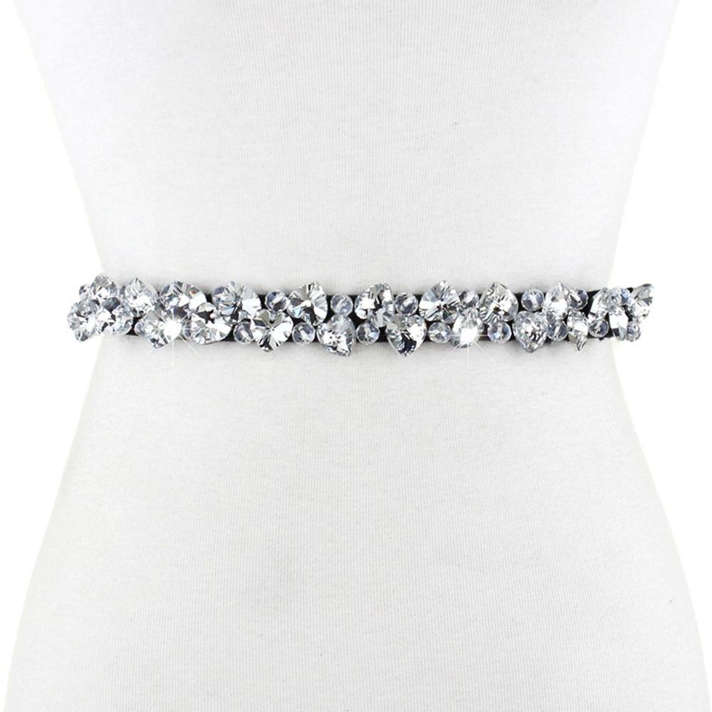 Rhinestone All-match Elastic Cummerbunds Waist Corset Belts Women Waist Belt Crystal Elastic Belt