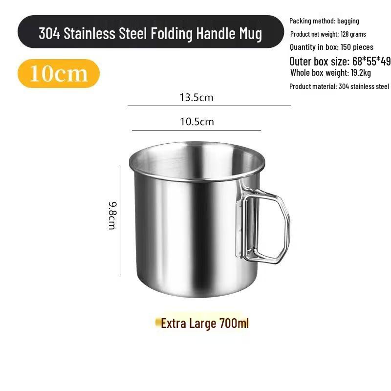 304 Stainless Steel Portable Folding Cup for Camping and Hiking