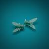 6xFly Stud Earrings Translucent FlyshapedShaped Detailed Ear Black