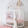 INS Bolin Multifunctional Solid Wood Round Baby Bed: Convertible Twin and Co-Sleeping.