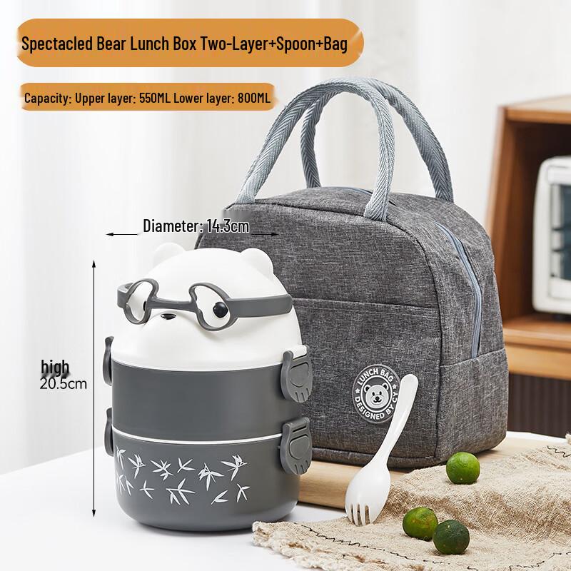 Kids Cartoon Double-Layer Microwave Lunch Box