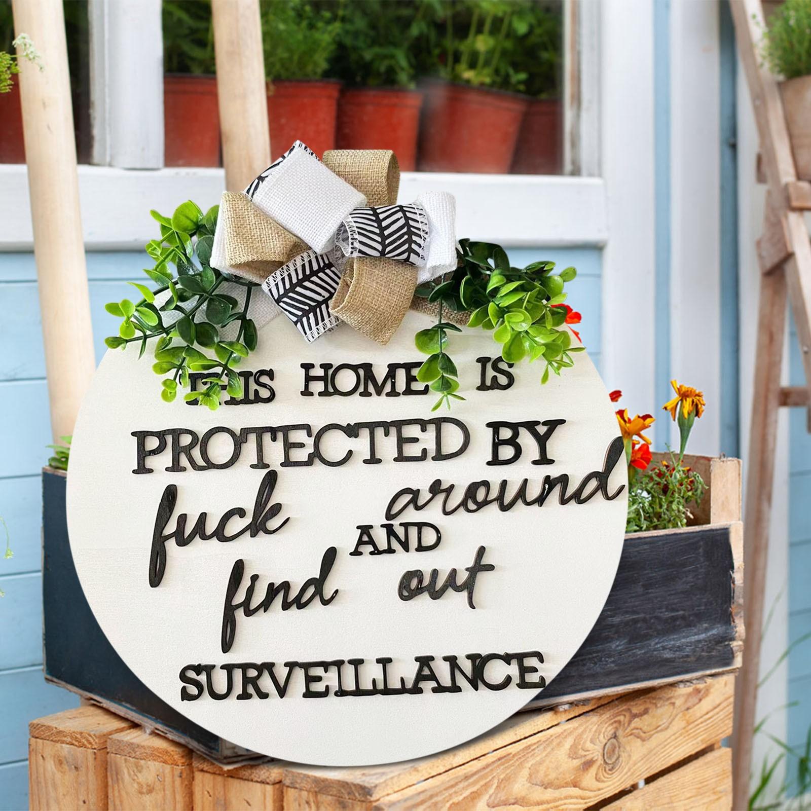 

Safety Doorplate Interesting Doorplate Reminder Bowknot Wooden Pendant Doorplate Sign Wooden Pendant