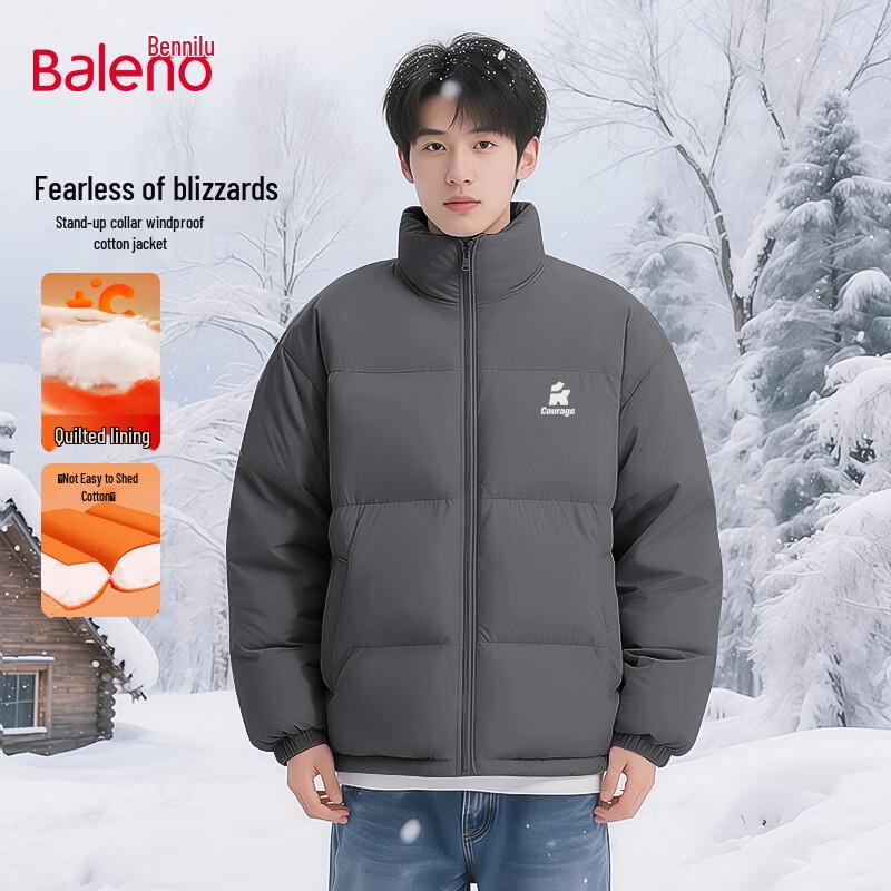 

Baleno Men s Stand Collar Fleece-Lined Winter Jacket 4XL