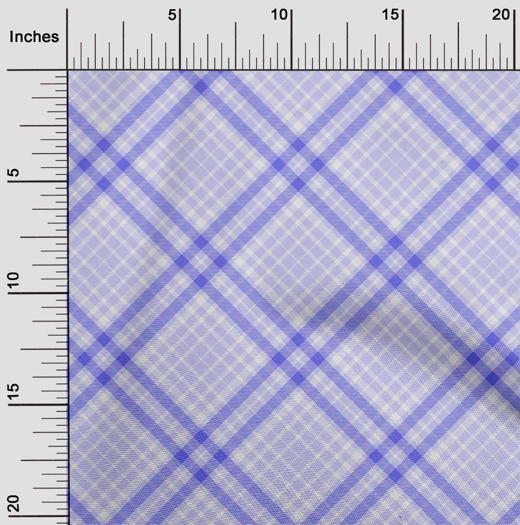 oneOone Cotton Flex Light Green Fabric Plaid Sewing Material Print Fabric By The Yard 40 Inch