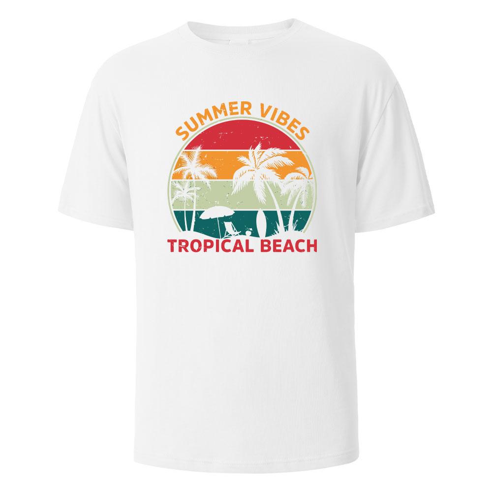 SummerVibes Printing Mens Tshirt Casual Breathable Tshirts 100Cotton Funny Tops Street Oversized TShirts For Men Women Oneck