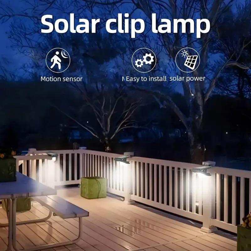 Solar Garden Lights Motion Sensor Clip-on Outdoor Lighting Multi Functional Yard Lawn Lights for Home Patio Garden Decoration