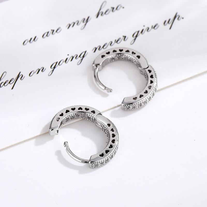 New Sparkling Zirconia Earrings Personality Exaggerated Femininity Elegant Light Luxury Heart-Shaped Earrings Fashion Jewellery