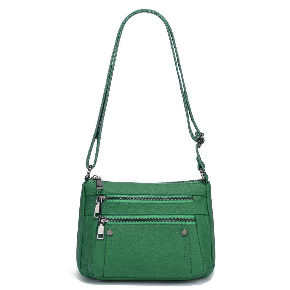 

Zency Роскошная кожаная сумка через плечо для женщин, дизайнерская сумка зелёный