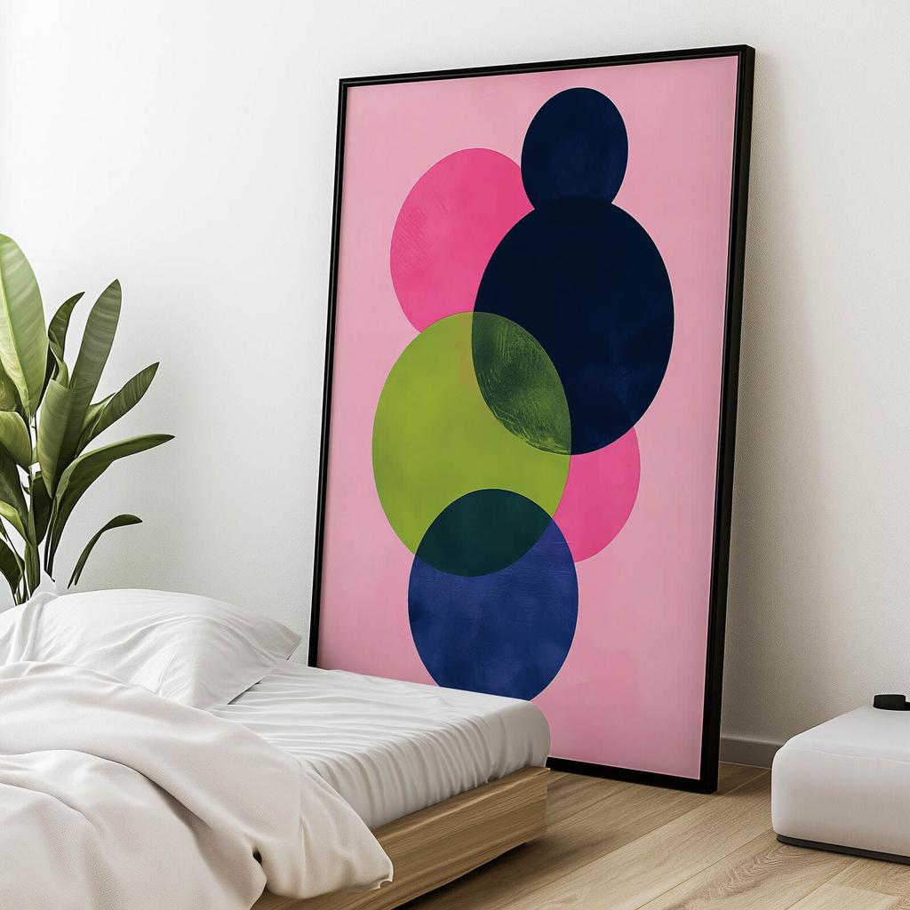 Abstrakcyjny Wzór Kręgów Abstrakcyjny Wzór Kręgów, 50X70 Cm, Rama Drewniana Ciemny Brąz, Papier Matowy 230 Gsm