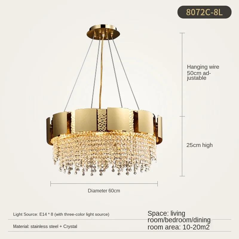led e14 Postmodern Golden Crystal Stainless Steel Pendant Lights.Pendant light Suspension Luminaire Lampen Lustre For Foyer