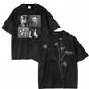 100% Cotton Vintage Washed Ariana Grande Petal Violent Fairy Pop Core T Shirt Men Letter Live Laugh Love Retro Loose Tees Shirts