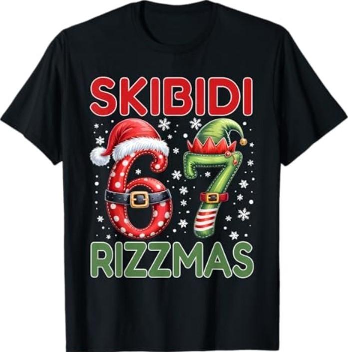 Skibidi Rizzmas 67 Christmas Six Seven Xmas Funny T-Shirt Unisex T-Shirt XXXL