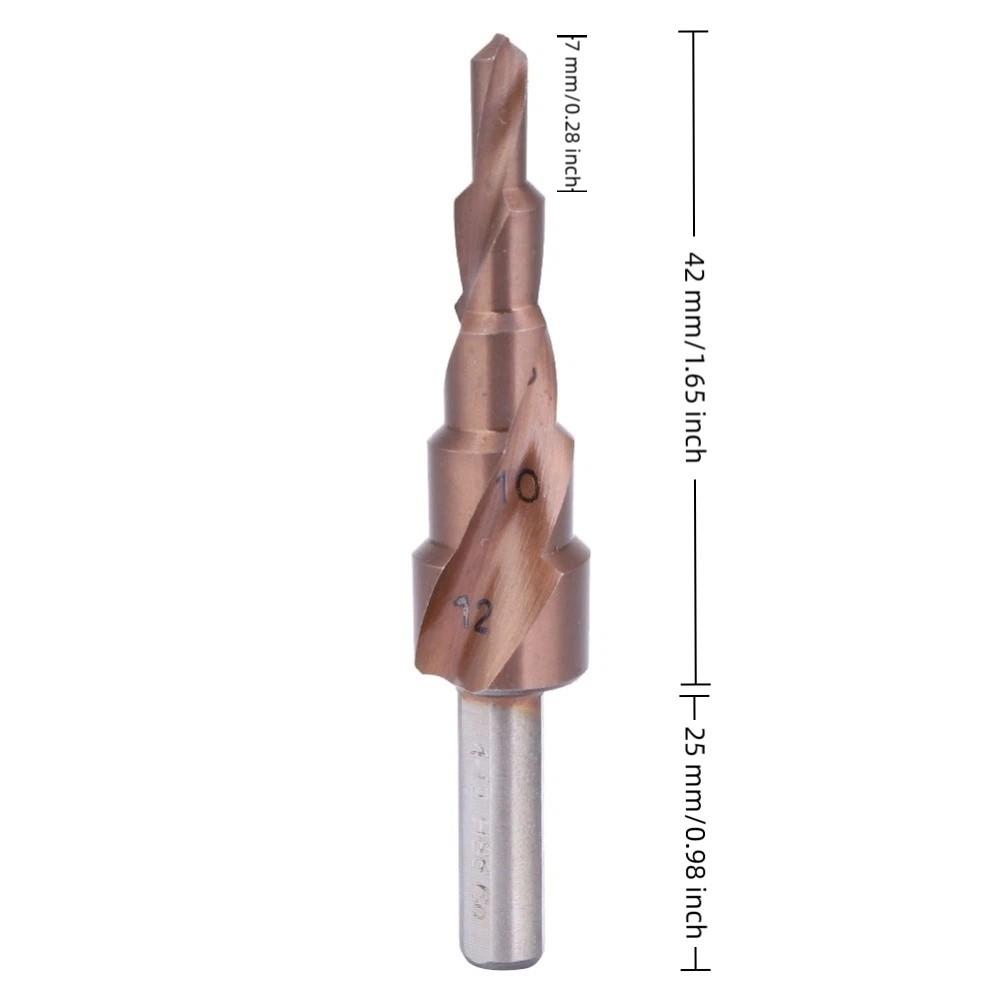Cobalt Coating Step Drill Bit Triangular Shank Step Drill Bit Set Durable Hole Reamer  Counterbore