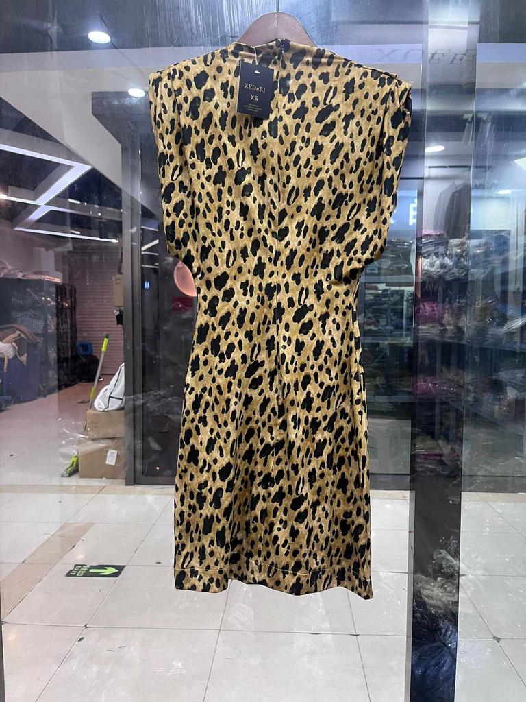 2025 Spring New Fashion Bodycon Dress with Animal Print, European & American Style for Girls