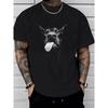 Men'S Funny Doberman Dog Tongue Out Graphic T-Shirt - Bold Black & White Puppy Face Print, Lightweight Breathable Crew Neck Short Sleeve Tee,