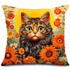Retro Pop Style Cat Theme Digital Printing Pillow Cover Short Plush Suitable Living Rooms Bedrooms Sofas Throw Cushion Cover