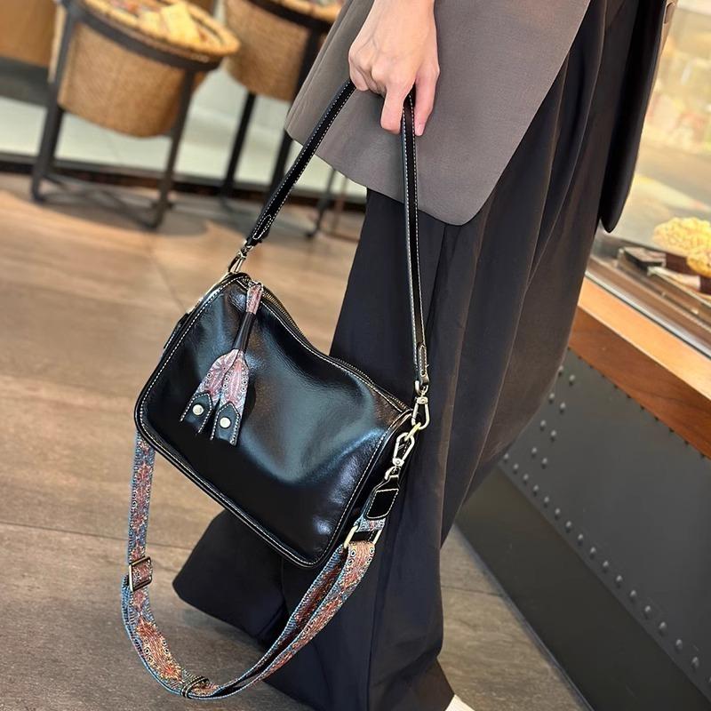 Genuine Leather Underarm Bag Women's Large Capacity Commuter All-in-one Soft Leather Broadband Vintage Casual Shoulder Crossbody Bag