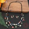 New color painting oil small flower blackened necklace earrings set personalized high-end women's banquet set