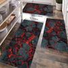 3D Lava Cracked Earth Kitchen Rug Set - Non-Slip Waterproof & Easy-Clean Floor Mats for Kitchen Bathroom & Home Entryway