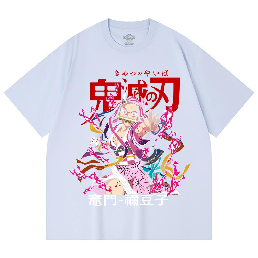 230 Gsm 100% Cotton Demon Slayer V72 Nezuko Print Unisex Heavy Cotton T Shirt