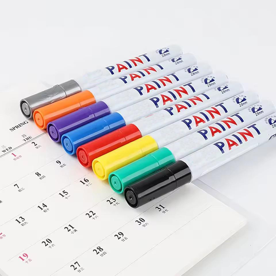 Mobidea Waterproof Car Tire/Wheel Permanent Paint Marker - Multi-Color Oily Pen for Rubber Tyre Tread & Auto Rim Marking