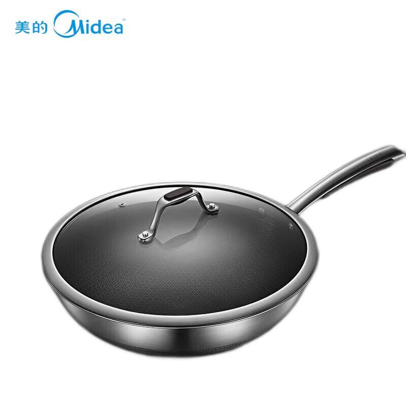 Midea 32cm Honeycomb Non-Stick Stainless Steel Wok