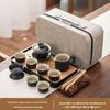 Qiouqiao Black Pottery Portable Travel Kung Fu Tea Set