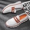 Large size 48 British style casual men's shoes fashionable breathable lightweight sports loafers one-pedal lazy shoes